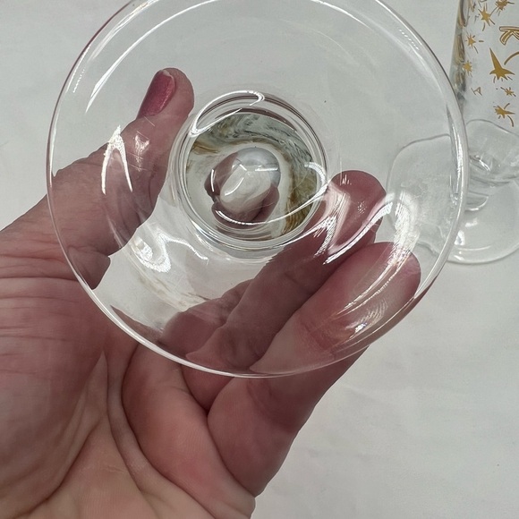 Kahlua Cocktail glasses with gold stars, Rockets, and K's Vintage Set of 2 - Picture 4 of 7